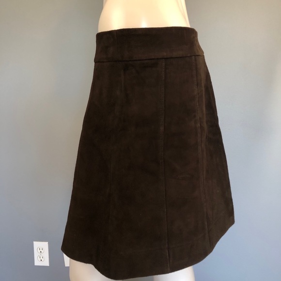NWOT FRAME Dark  Brown Suede Leather Skirt SZ 29 - Picture 14 of 16